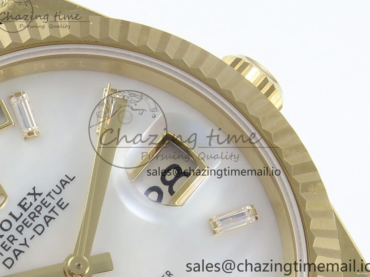 MiroTime 1219 Day Date 40 YG 228238 Noob 1:1 Best Edition White MOP Crystal Dial on President Bracelet A2836 (Gain Weight) Breathable 804